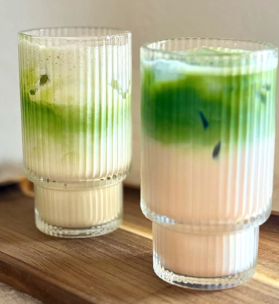 Matcha coco glacé et végétal