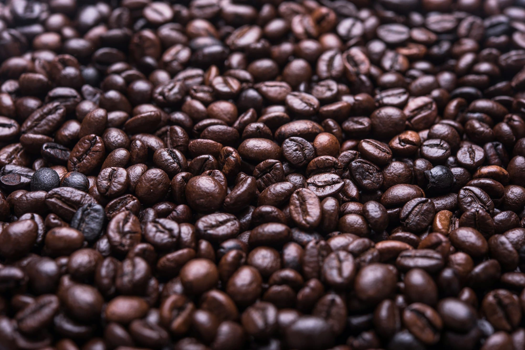 Grains de café torréfiés en gros plan
